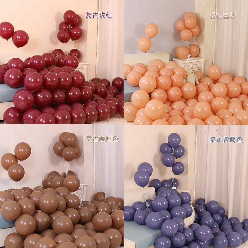 

100 шт. 10 дюймов воздушные шары мульти Цвет латекс ретро матовый воздушный шар с гелием для свадьбы с днем рождения вечерние рождественские у...