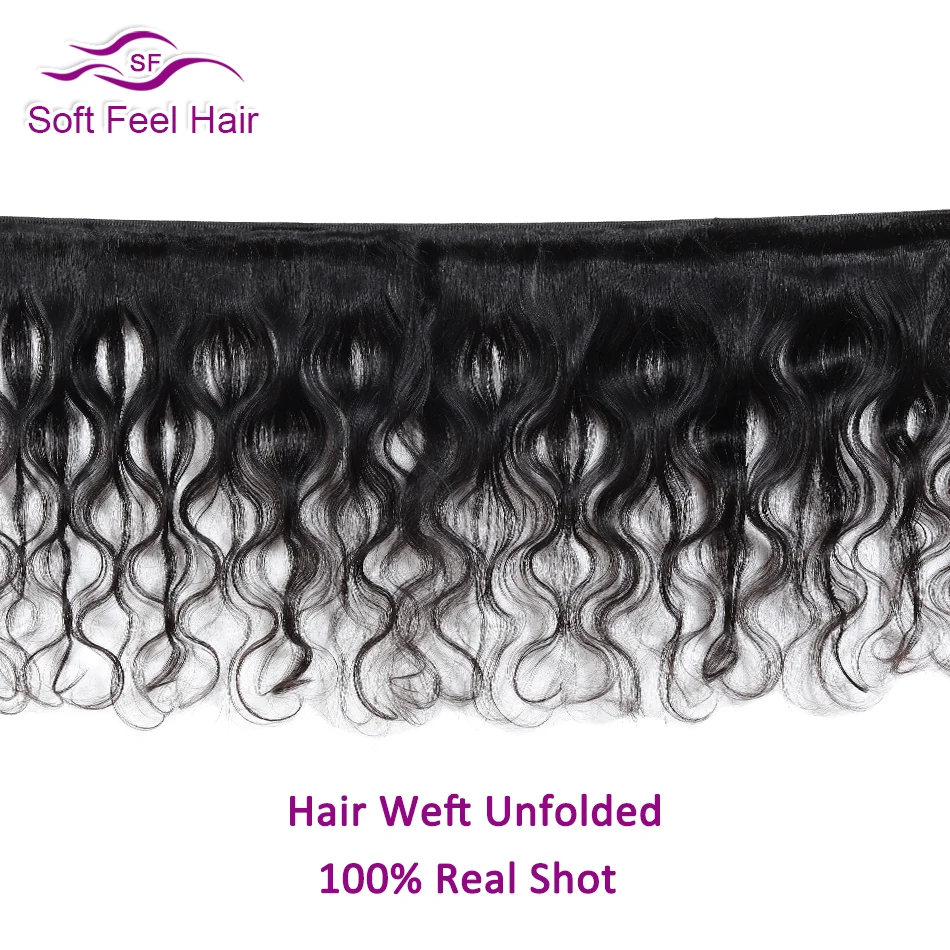 Soft Feel Hair Бразильские пучки волос с закрытием волнистые 3/4 пучков с закрытием Remy человеческие волосы пучки с закрытием
