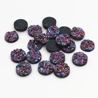 new fashion 40pcs 8mm 10mm 12mm aurora colors natural ore style flat back resin cabochons for bracelet earrings accessories