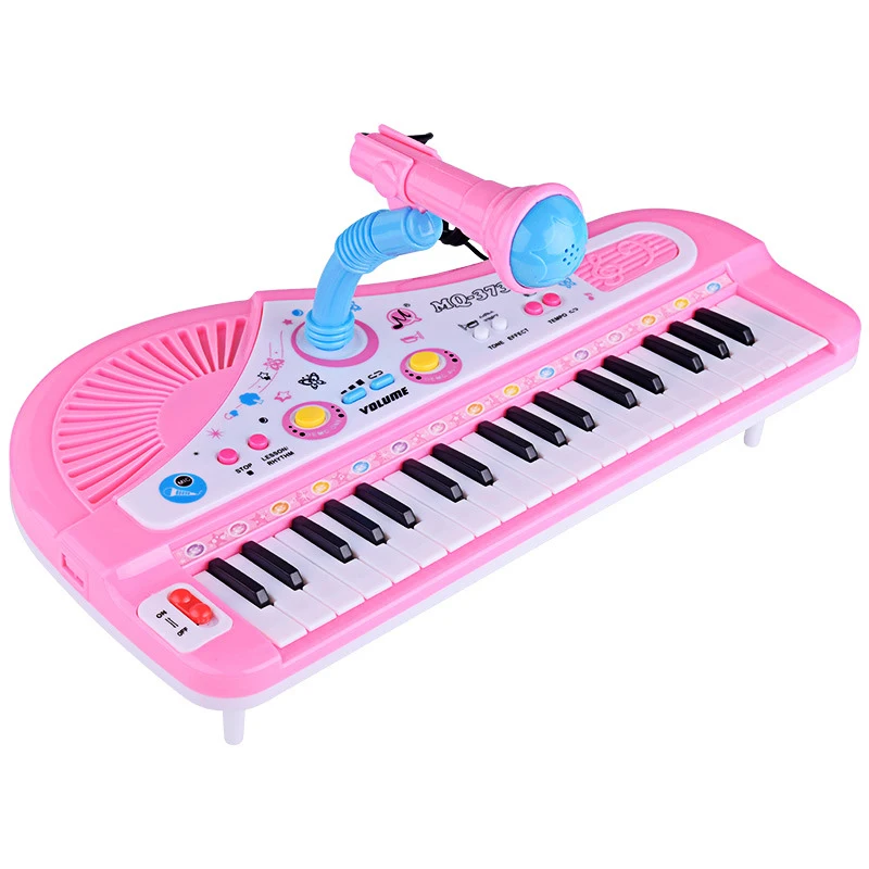 

Musical Toys Kids Piano 37 Keys Small Electronic Organ Musical Piano Teaching Keyboard With Microphone Educational Toys For Kids