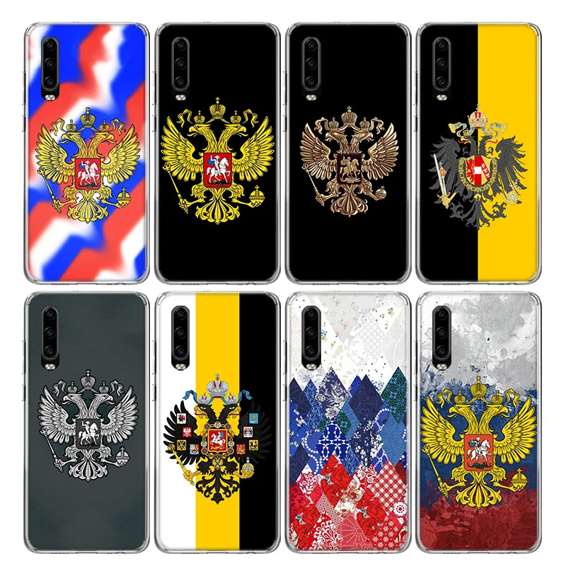 

russia Flag coat of arms Phone Case For Huawei Y5 Y6 Y7 Y9S Honor 9 10 Lite 8A 8X 8S 9X P Smart Z 2019 7X 7A Soft TPU Back Cover