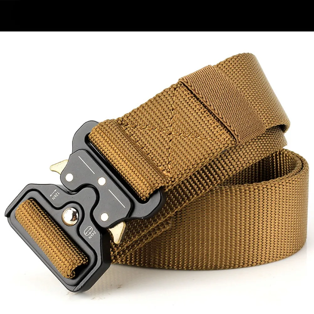 

Outdoor Men's Belt Adjustable Military Equipment Metal Buckle Belt Fashion Comfortable Nylon Belts Sports Equipment Accessories