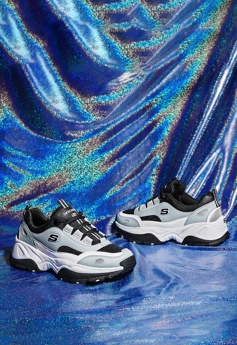 Skechers/Мужская обувь D'lites на платформе; Вулканизированная обувь; кроссовки со шнуровкой; обувь для папы; кроссовки; брендовая Роскошная оригинальная обувь; 999031-BKW