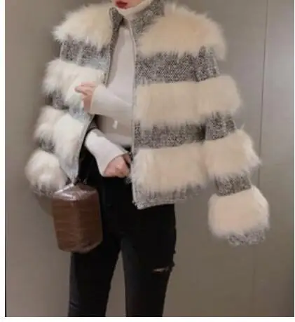 Furry Cute Woman Fake Fur Jacket Plus Size Fur Coat Jacket Brand Short Fur Coat Winter Fashion Women Faux Fox Fur Coat