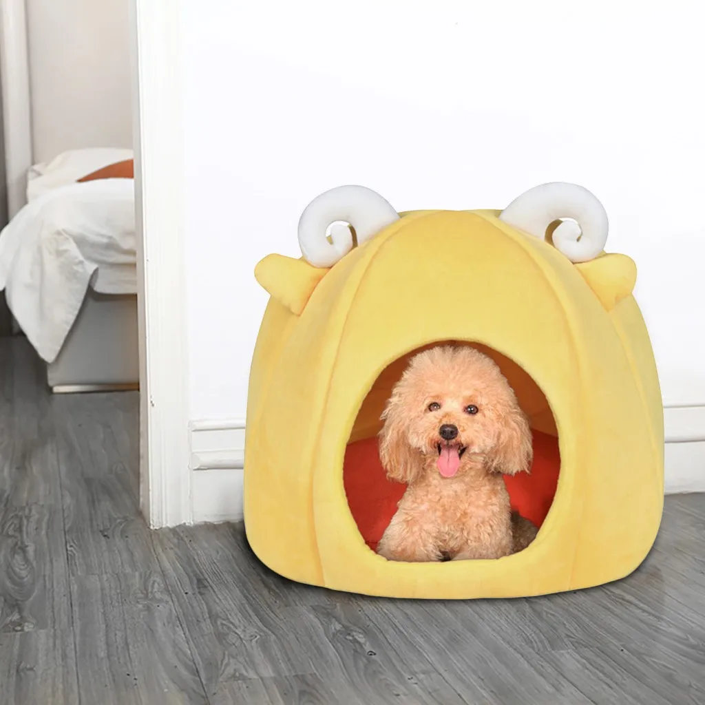 Новый милый складной зимний домик для домашних животных и кровать собак кошек