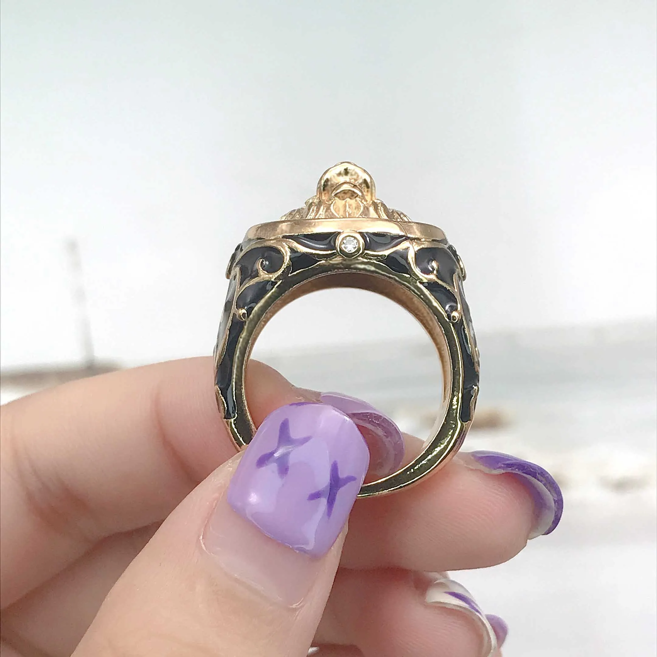 Модные властная кольца со львом Размеры Большие размеры 6-13 роскошные золотые