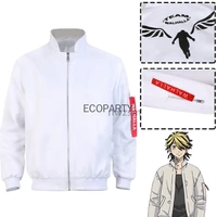 35 tokyo revengers hanemiya kazutora cosplay costumes white coat valhalla uniform baseball coat mikey draken halloween