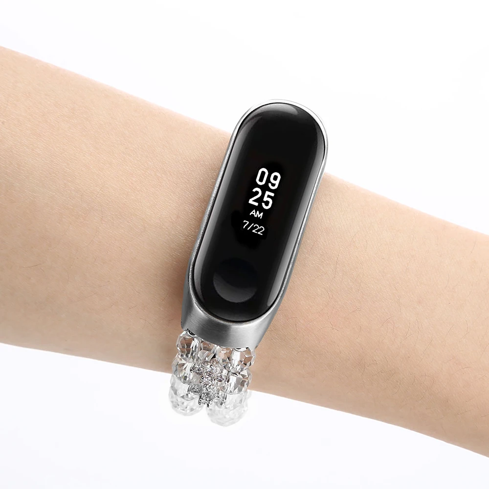 Браслет Miband 6 с 7 хрустальными бусинами браслет для Xiaomi Mi Band 5 4 3 ремешки ручной