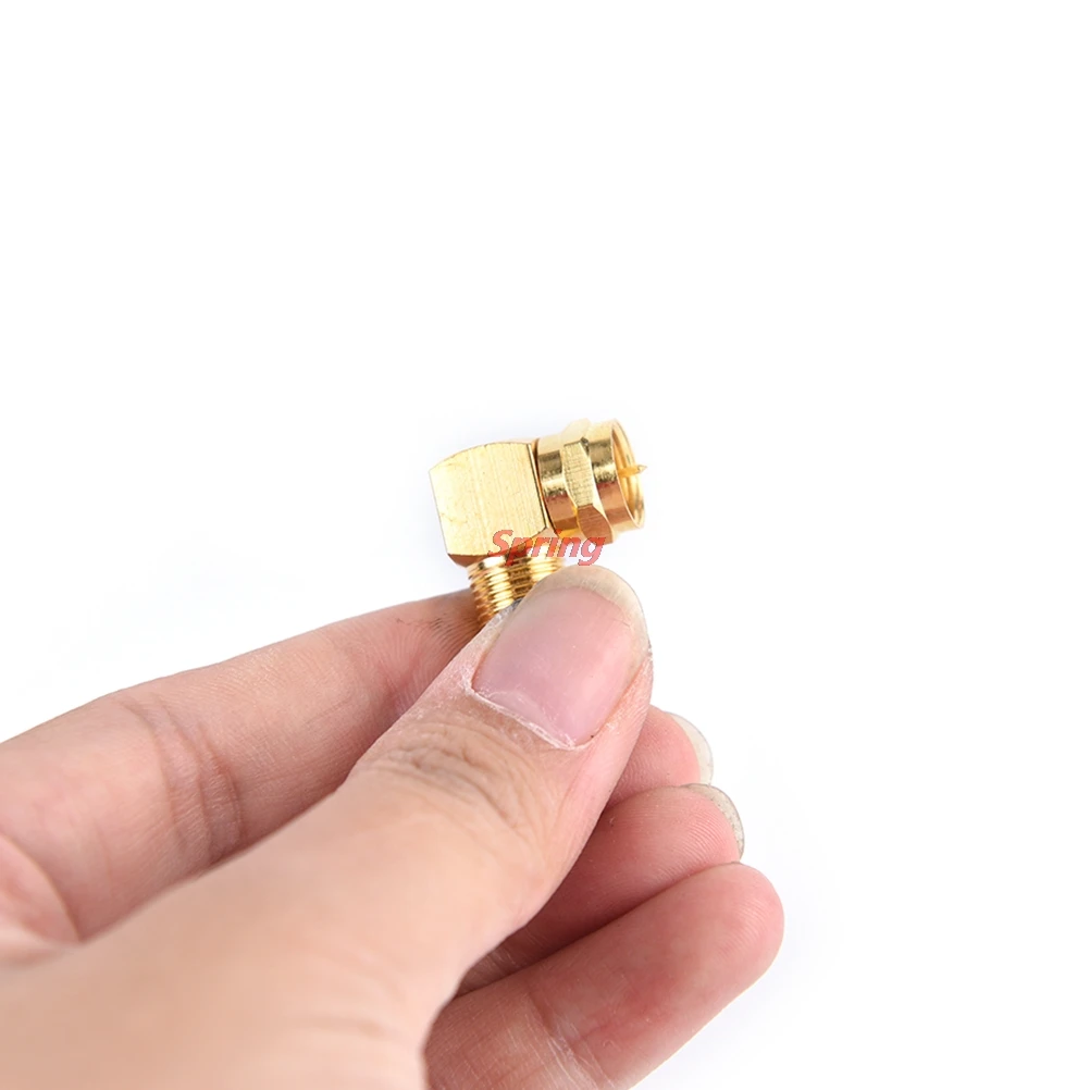 

New 90 Degrees Right Angle RF SMA Adapter Brass Adapter RF SMA Male Jack To RF SMA Female Jack Screw Thread Connector