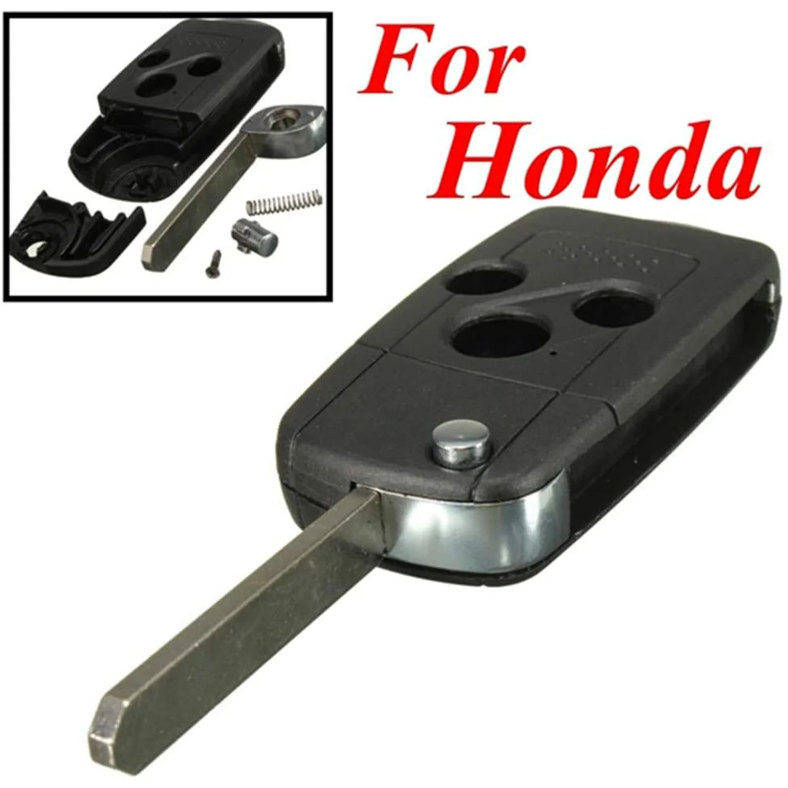 

Folding Key 3 Button Car Key Remote Control Key Shell Key Case Black Remote Plastic Metal For Honda 202AD+434 Remote Control Key