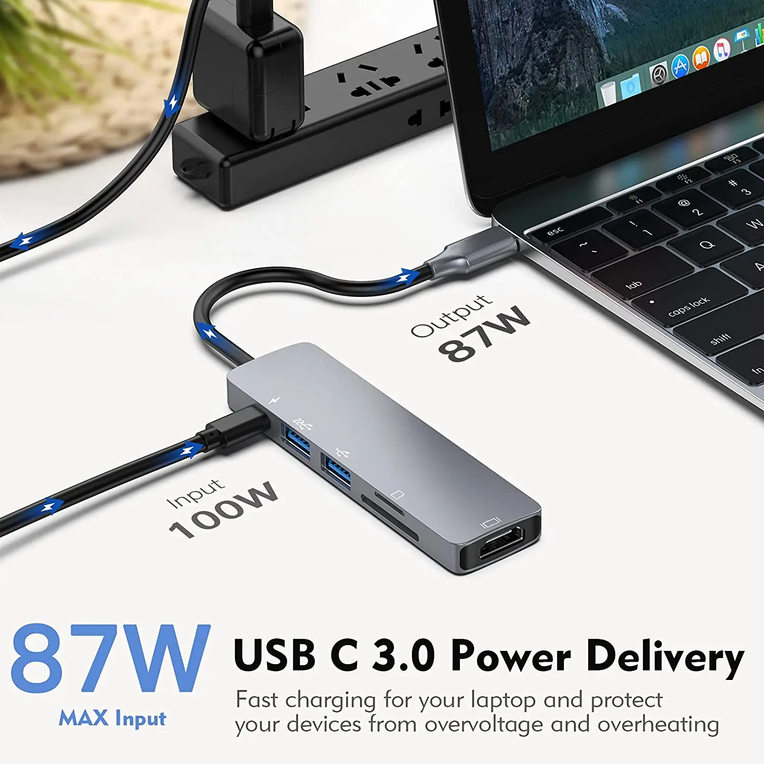 Док-станция с адаптером USB Type-C 4K HDMI 3 0 SD/TF 87 Вт | Компьютеры и офис