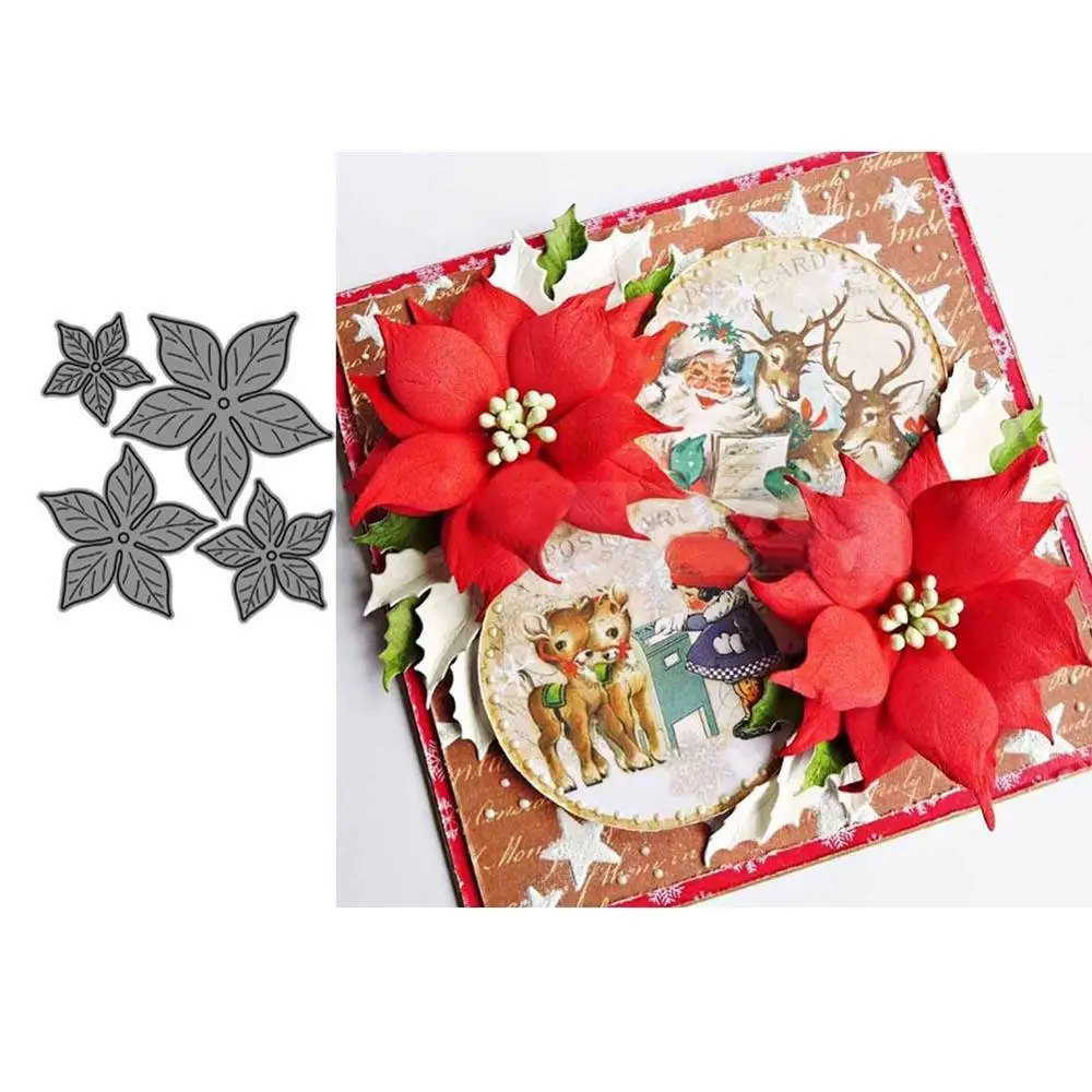 New Christmas Flower Cutting Dies Cutter Mold Punch Scrapbooking Cards Album Decor Stencil DIY Crafts | Дом и сад