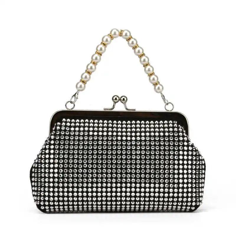 

Small fragrance pearl hand-held bag for women summer 2021 Korean fashion rivet personalized one shoulder chain messenger bag