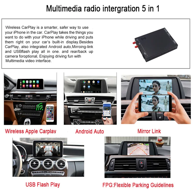 Merce des W205 CarPlay Module Black Box for GLC Class Activate Decoder Device AirPlay Car Retrofit Support Reverse Camera |