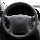 Чехол рулевого колеса автомобиля ручной работы из черной искусственной кожи для Mercedes Benz W203 C-Class 2001-2007