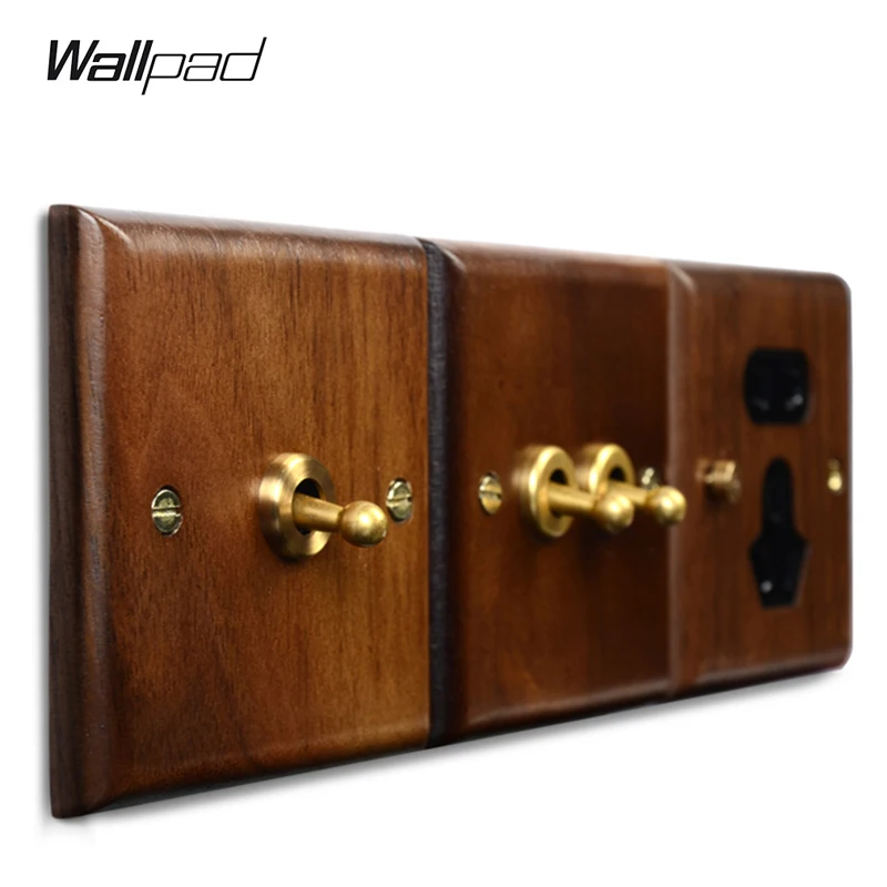 

Wood Toggle 1 2 3 4 Gang Wall Switch EU French UK USB Wall Socket Data CAT6 Socket TV Satellite Dimmer Wallpad Z8