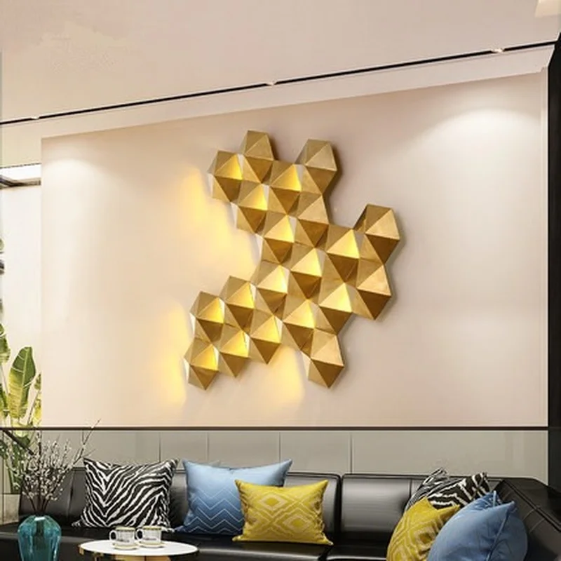 Роскошные сотовые гнезда дизайн золотой блеск светодиодная настенная лампа