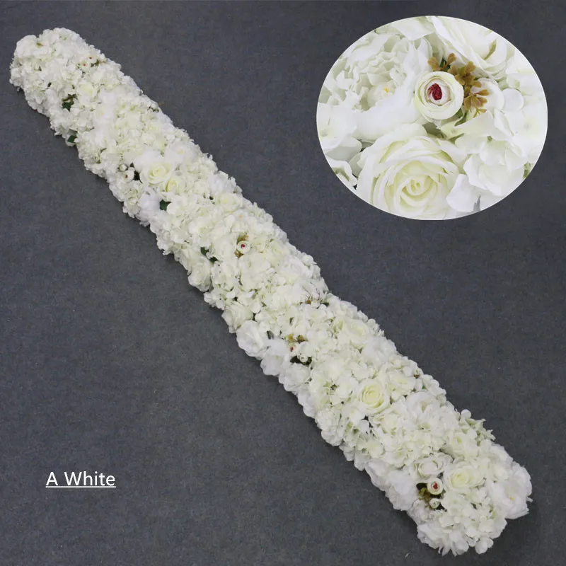 White A 1 м/2 м искусственные цветы, орхидеи, Декор строк, вечерние, свадебные декорации, железный Стенд АРКА, дорога, свинец, Глициния, роза, пион, Орхидея, ряд - Цвет: White A
