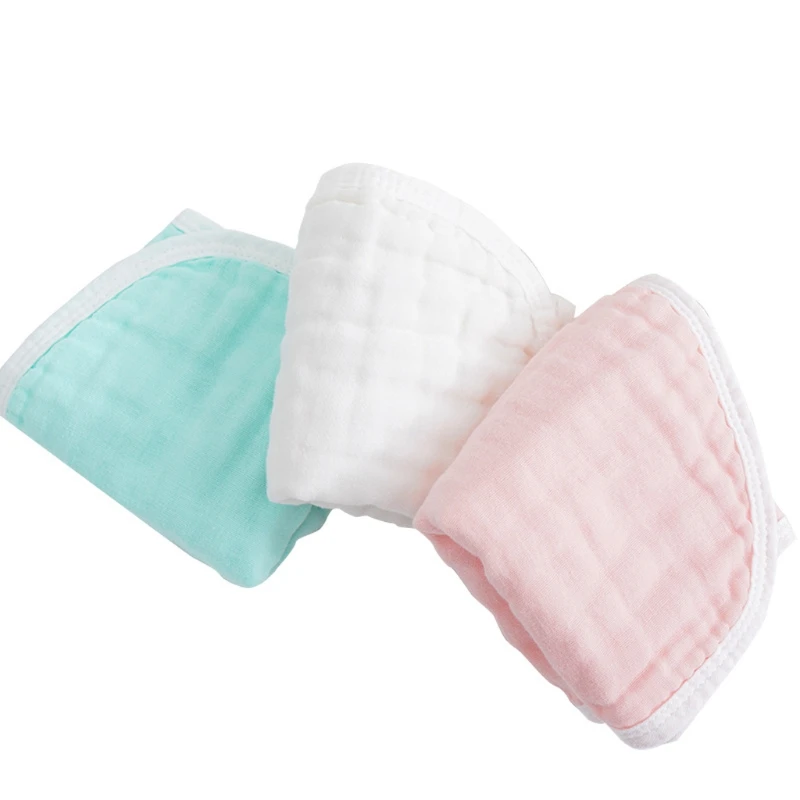 

3 Pcs Muslin Baby Cotton Burp Cloth Soft Absorbent 6-Layer Gauze Baby Feeding Bibs Baby Scarf Saliva Towel