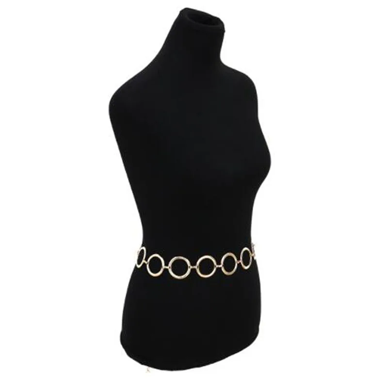 

Ladies Geometric Long Belly Waist Chain Belt For Women Fashion Female Personality Metal Gold Circle Chain Belt For Dress
