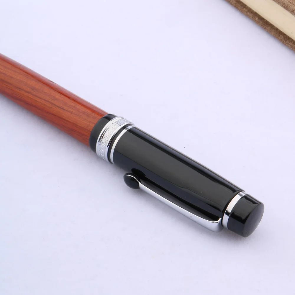 Высококачественная металлическая деревянная красная шариковая ручка деловая