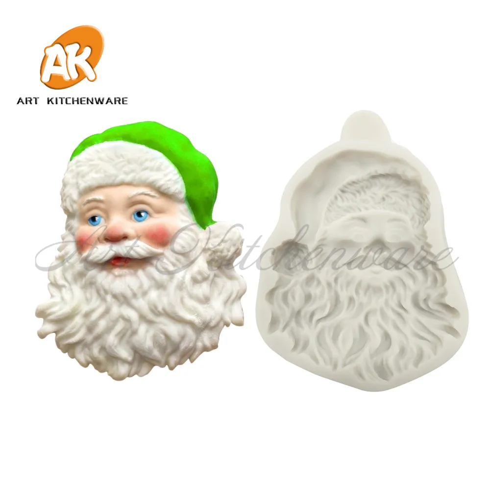 

New Santa Silicone Mold Cake Mold Fondant Tools Cake Tools Kitchenware Baking Tools Soap Mould Cookie Cupcake Decoration