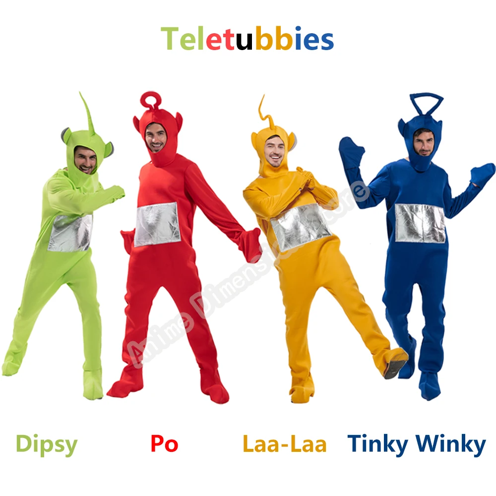 

2021 New Cute Teletubbies Cosplay Bodysuit Cute Carnival Party Parent-child Clothes Halloween New Year Costume Jumpsuits