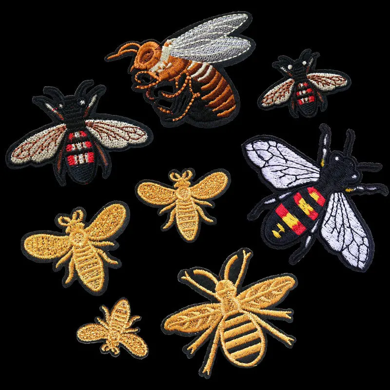 

Ткань с вышивкой пчелы, нашивка для одежды, обуви и головных уборов