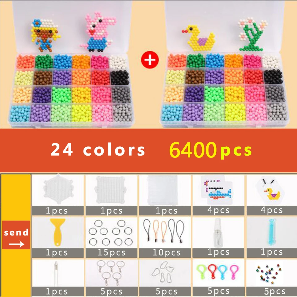 Набор Бусин DOLLRYGA из пазлов Bolas Aqua Hama 5 мм Подарочный браслет для девочек ткацкий