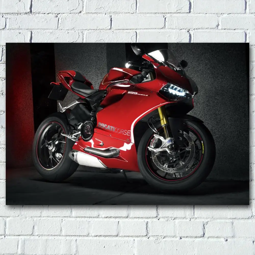 Красные постеры и принты Ducati 1199 Panigale Racing Sport для езды на мотоцикле настенные