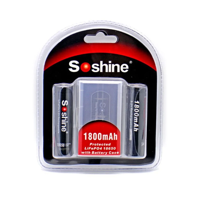 Soshine 2 шт 3 V 1800Mah Lifepo4 18650 батарея и 1 700Mah Aa /14500 для маленького фонарь | Электроника
