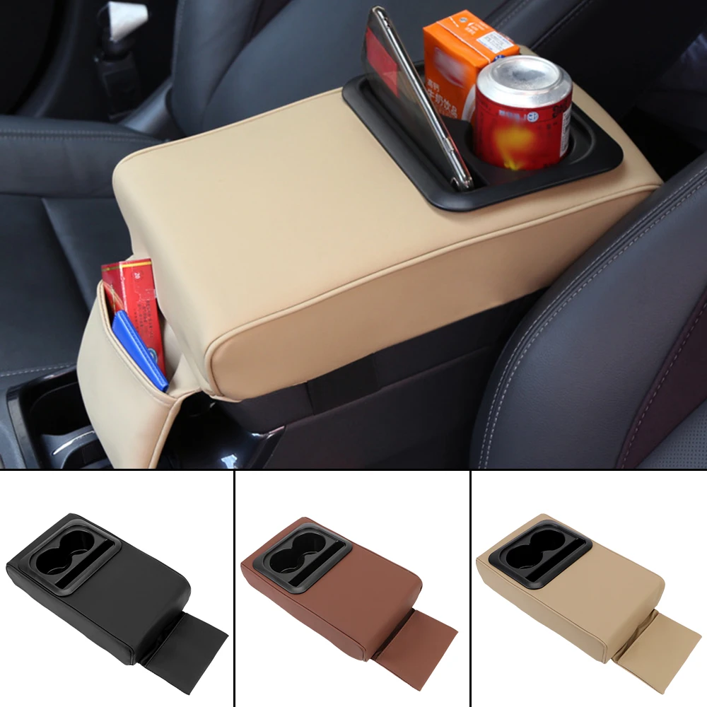 

With Cup Holder Arm Rest Storager Box Anti-fatigue Car Armrest Cushion Box 1Pcs Auto Accessories Hand Elbow Support