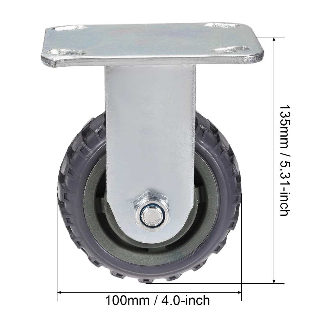 

uxcell Fixed Caster Wheels 4 Inch Dia PVC Caster Top Plate Gray Wheel 350lb Capacity
