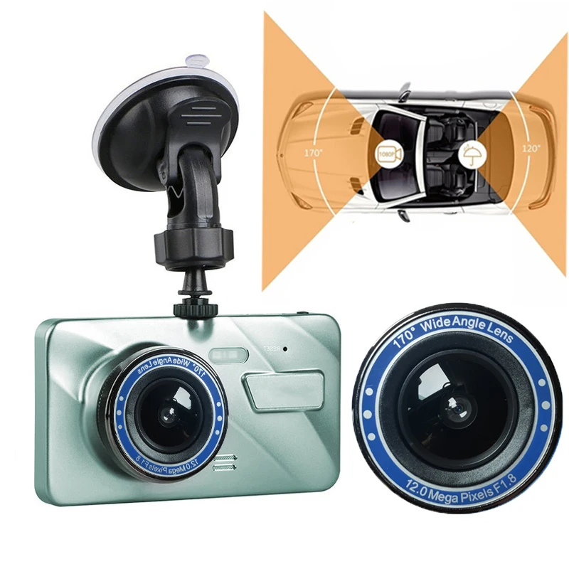 

1080P Dash Cam Video Recorder Driving for Front and Rear Wide Angle Night Vision Function Parking Monitor Camera DVR