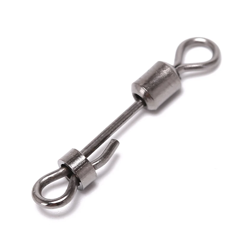 

10pcs/lot Steel Quick Lock Swivels Interlock Snap Fishing Lure Tackles Carp Fishing Gear Accessories Connector