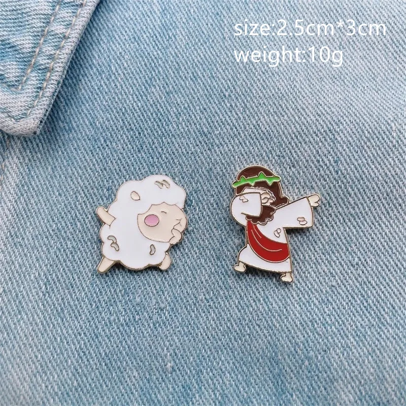 Мультяшный аниме Мессия ягненок значок милая пара форма металлическая брошь для