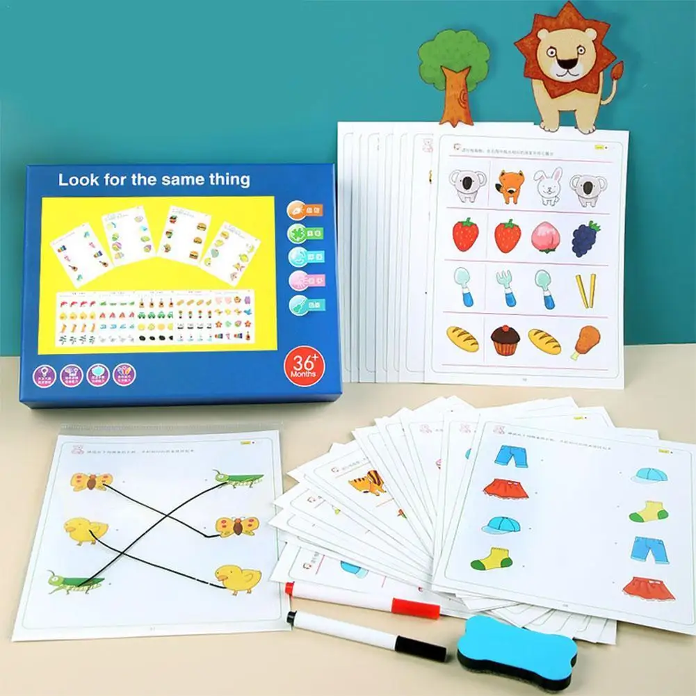 

Children Pen Connection To Find The Same Toys Logical Thinking Brain Training Toys Baby Table Games Kids Educational Toys Gifts