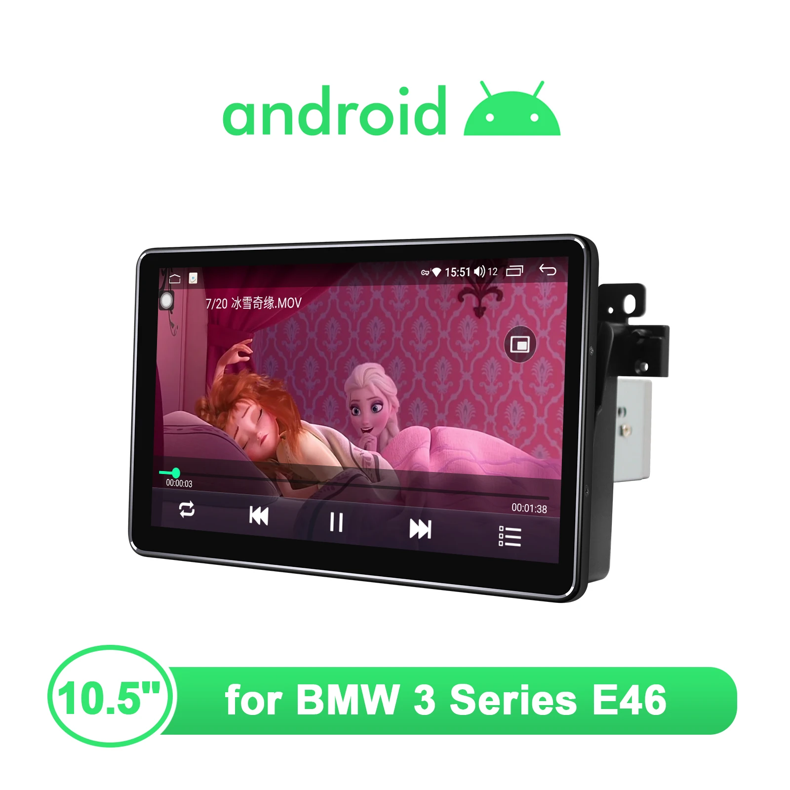 저렴한 10.5 ''안드로이드 10 자동차 라디오 스테레오 멀티미디어 플레이어 헤드 유닛 BMW 3 시리즈 E46 스티어링 휠 무선 카플레이 안드로이드 오토