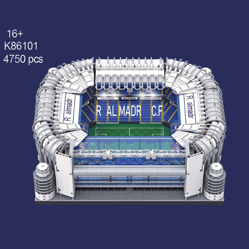 

Famous Spain Real Madrid football club building block Santiago Bernabeu Stadium building figures bricks assemble toys collection