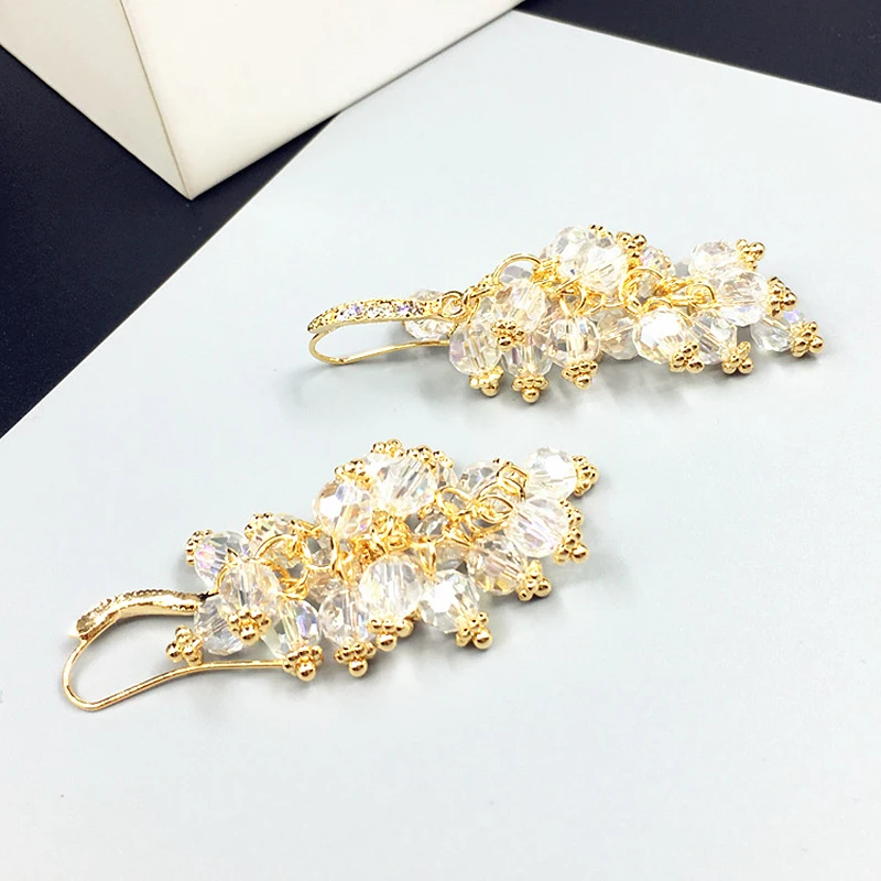 Женские Висячие серьги Ajojewel синие белые черные зеленые висячие с кристаллами