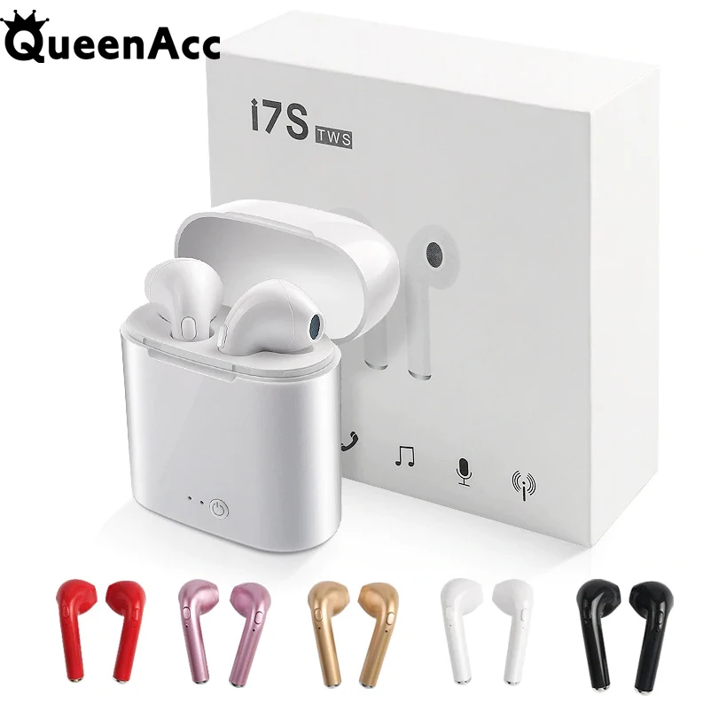 TWS наушники QueenAcc i7s настоящие стереонаушники беспроводные bluetooth BT5.0 для
