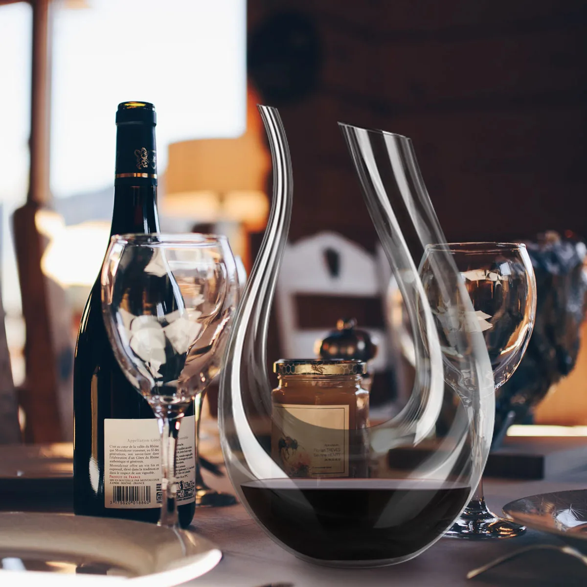 YKPuii 1500ML Big Decanter Handmade Crystal Red Wine Brandy Champagne Glasses Bottle Jug Pourer Aerator For Family Bar | Дом и сад
