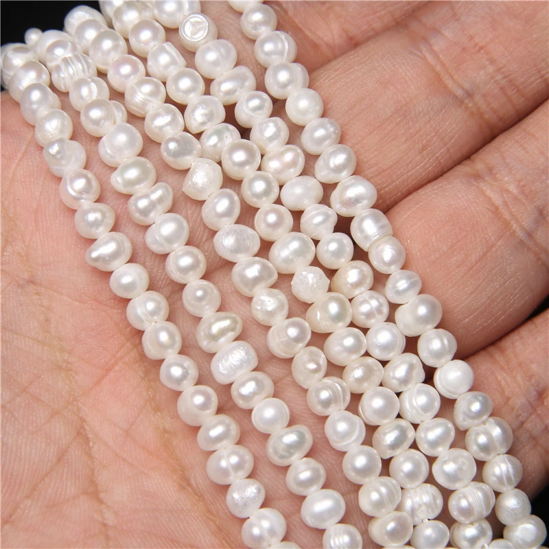 

4mm Potato Natural Pearl Beads for Jewelry Making Freshwater Small White Pearl High Quality DIY Jewelry Supplies Wedding 14"