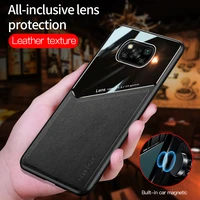 luxury for xiaomi poco x3 nfc case pu leather glossy shockproof soft frame cover for xiaomi poco x3 nfc phone case fundas