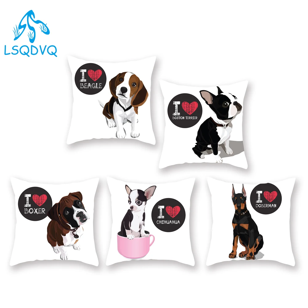 Декоративный чехол для подушек полиэстеровый дивана с изображением животных