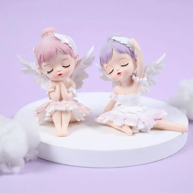 Bella Ballet Girl Lovely Little Cartoon Home Table Decor Send Friend Students Children Resin Car Ornaments |