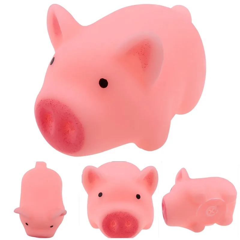 Новая Милая мультяшная розовая кричащая резиновая свинка игрушки для домашних