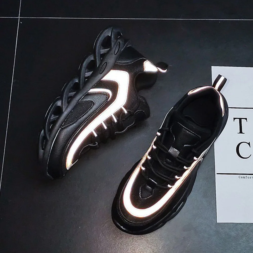 Comfortable Man Casual Shoes Outdoor Non-slip Breathable Luminous Reflective Fashion Sneakers Thick bottom shoes A56-94 |