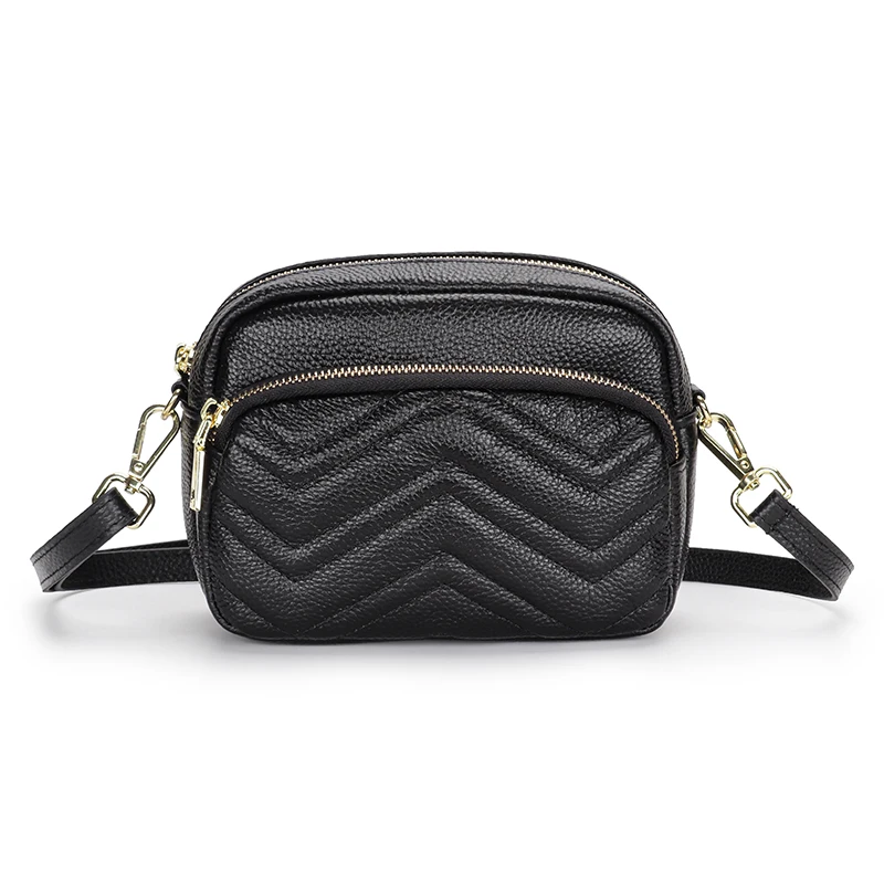 

Premium 100% Cowhide Leather Women Messenger Bag New Arrivals Double Compartment Women Handbags 2021 Fashion Women Leather Bags