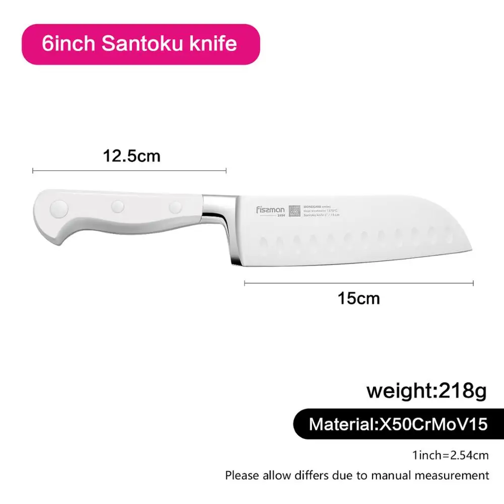 Кухонный нож FISSMAN Germen из стали, серия MONOGAMI, нож для нарезки сыра Santoku, обвалочный нож для очистки сыра - Цвет: Model 2494